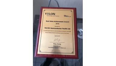 榮獲 Yxlon 2018 年 Best Sales Achievement